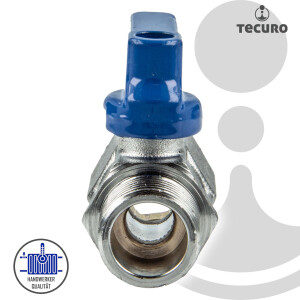 tecuro MINI Kugelhahn Innengewinde Rp 3/8 Zoll x Außengewinde G 3/8 Zoll (DN8), Messing vernickelt