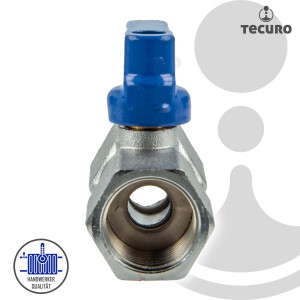 tecuro MINI Kugelhahn beidseitig Innengewinde Rp 1/4 Zoll (DN6), Messing vernickelt