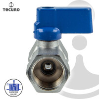 tecuro MINI Kugelhahn beidseitig Innengewinde Rp 1/4 Zoll (DN6), Messing vernickelt