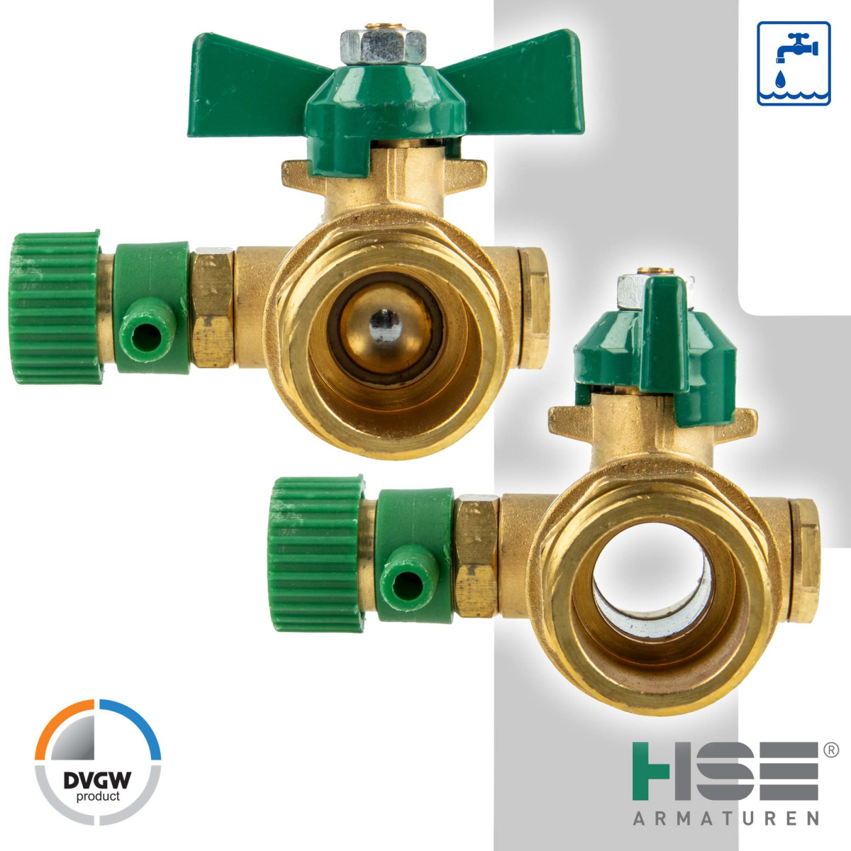 UNIWATER Kugelhahn 1 1/4 Zoll Mit Entleerung - DVGW Trinkwasserzulassung