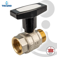 tecuro Kugelhahn, Innen- x Aussengewinde Rp 1 1/2 Zoll (DN 40) Alu-T-Griff, Messing vernickelt