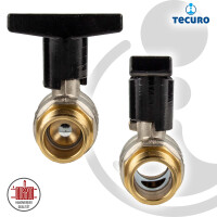 tecuro Kugelhahn, Innen- x Aussengewinde Rp 1 1/2 Zoll (DN 40) Alu-T-Griff, Messing vernickelt