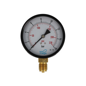 MEGA Druckmanometer 0 - 16 bar - 1/2 Zoll Anschluss nach...