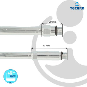 tecuro Sanitärarmaturen Anschlussrohr M10x1 lang - Ø 10 mm x 500 mm - verchromt