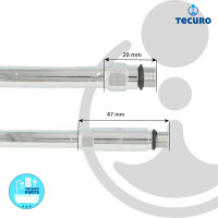 tecuro Sanitärarmaturen Anschlussrohr M10x1 lang - Ø 10 mm x 500 mm - verchromt