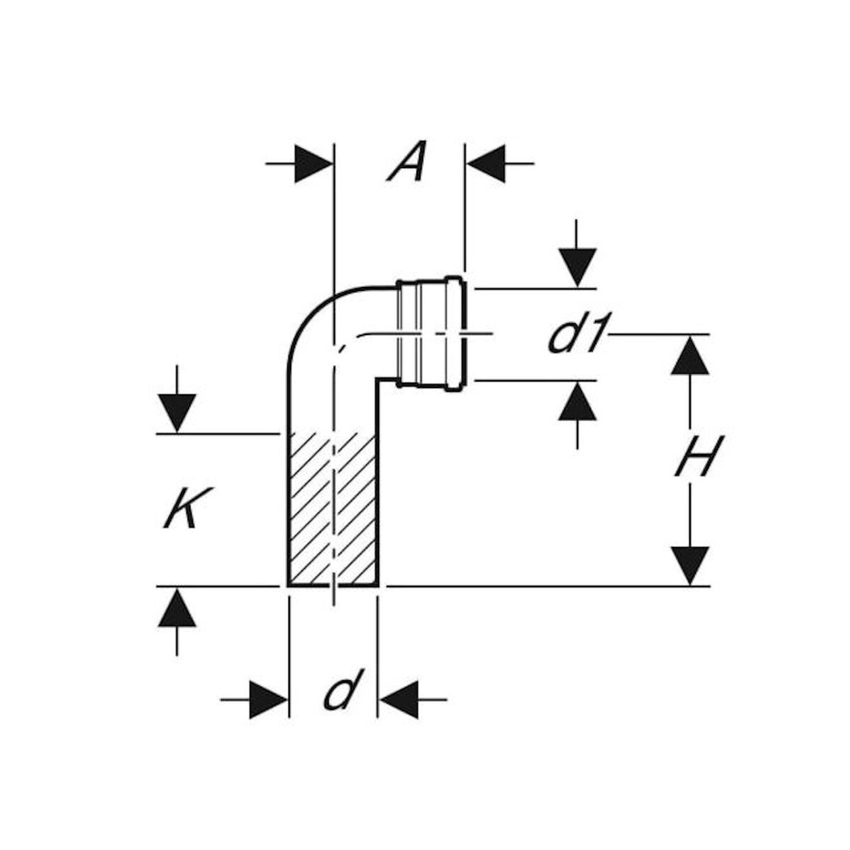 WC-Anschlussbogen 90° DN 110/90 – 250mm, Aus Polypropylen, Mit Dichtung – Für Vorwand- & Unterputz-Toiletten – Werkzeuglose Montage