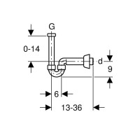 GEBERIT Geruchsverschluss Siphon für Waschtisch G1 1/4 Zoll x 32 mm alpin-weiß - 151.113.11.1