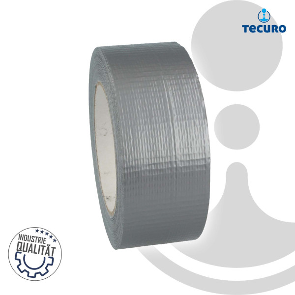 tecuro Gewebeband 518,140 my, PE-beschichtetes Gewebe, silber 48 mm x 50 m