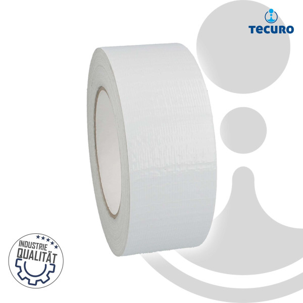 tecuro Gewebeband 518, 140 my, PE-beschichtetes Gewebe, weiß 48 mm x 50 m