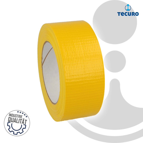 tecuro Gewebeband 518, 140 my, PE-beschichtetes Gewebe, gelb 48 mm x 50 m
