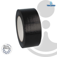 tecuro Gewebeband 518, 140 my, PE-beschichtetes Gewebe, schwarz, 48 mm x 50 m