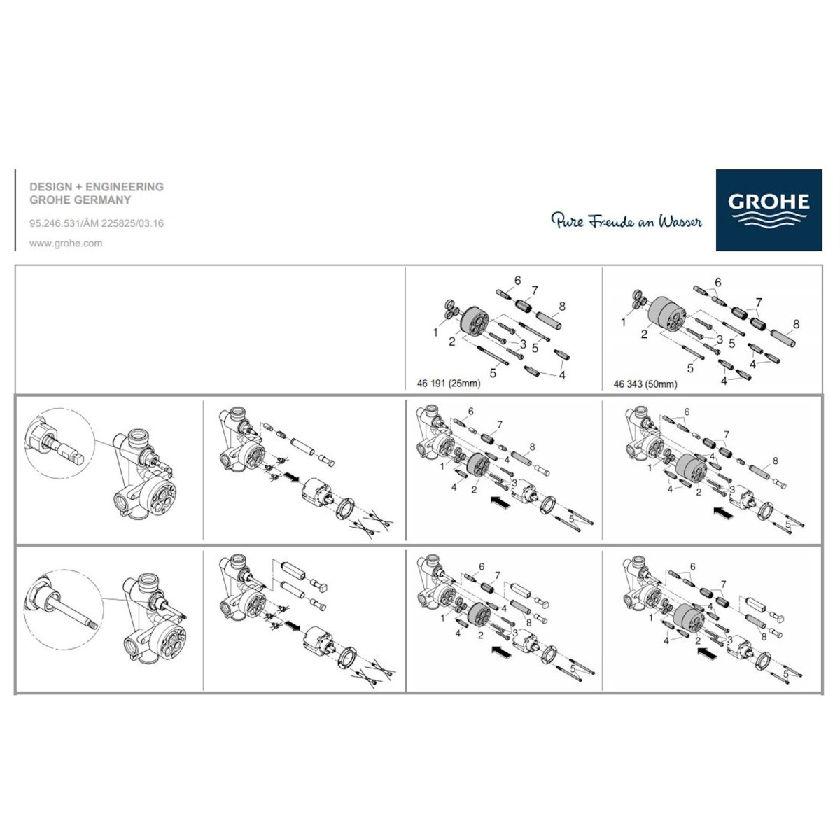 Set Estensione 25mm Grohe 46191000 | Ricambio Originale, Cromo, Made In Germany - Foto 8