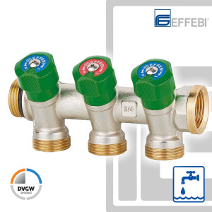 EFFEBI Trinkwasserverteiler mit DVGW-Zulassung - 3-fach...