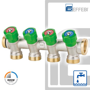 EFFEBI Trinkwasserverteiler mit DVGW-Zulassung - 4-fach...