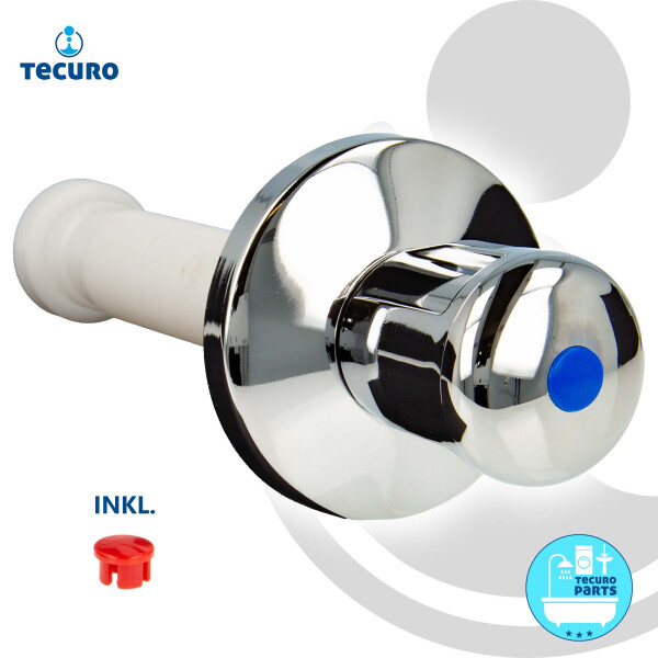 Produktbild von Tecuro UP-Ventil Mit Beidseitig 1/2 Zoll Innengewinde – Dreikanthaubengriff, Metall Verchromt, Rosette & Bauschutzkappe Inklusive