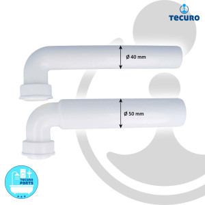 tecuro Ablaufgarnitur für Geräte / Schläuche - Abgang hinten