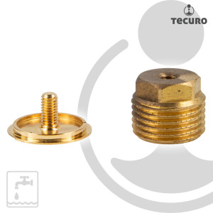 tecuro Verschluss - Stopfen AG G 1/2 Zoll - Messing vergoldet