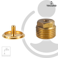 tecuro Verschluss - Stopfen AG G 1/2 Zoll - Messing vergoldet