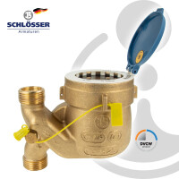 JS Fallrohr Hauswasserzähler MNRF 3/4 Zoll DN 20  Q3=4, R80,  Baulänge 105 mm