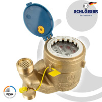 JS Fallrohr Hauswasserzähler MNRF 3/4 Zoll DN 20  Q3=4, R80,  Baulänge 105 mm
