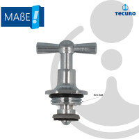 tecuro Ventil - Knebel - Oberteil 3/4 Zoll - DN 20 für Auslaufventile, verchromt