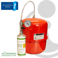 Gefäßfüller (nicht brennbar) 400 ml - Klostermann Chemie 4918 und Anschlussadapter mit Manometer 0-6 bar