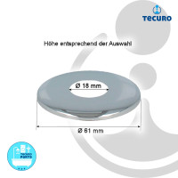 tecuro DESIGN-Hahnrosette (3/8 ) Ø 18 mm x Ø 61 mm x 5 mm, Messing verchromt