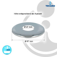 tecuro DESIGN-Hahnrosette (3/4 ) Ø 27 mm x Ø 67 mm x 20 mm, Messing verchromt