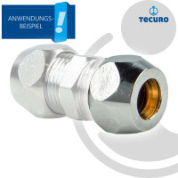 tecuro Quetschverschraubung für Ø 10 mm Rohr x 1/2 Zoll Überwurfmutter konisch, Messing verchromt