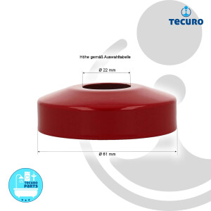 tecuro DESIGN-Hahnrosette 1/2 Zoll Ø 22 mm x Ø 61 mm - rot