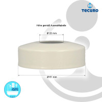 tecuro DESIGN-Hahnrosette (1/2 ) Ø 22 mm x Ø 61 mm x 5 mm - weiß
