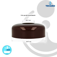 tecuro DESIGN-Hahnrosette 3/4 Zoll Ø 27 mm x Ø 67 mm - mocca