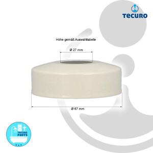 tecuro DESIGN-Hahnrosette 3/4 Zoll Ø 27 mm x Ø 67 mm - weiß