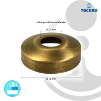 tecuro DESIGN-Hahnrosette (3/4 ) Ø 27 mm x Ø 72 mm x 25 mm - bronze