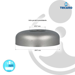 tecuro DESIGN-Hahnrosette (3/4 ) Ø 27 mm x Ø 67 mm x 30 mm - edelmatt