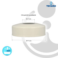tecuro DESIGN-Hahnrosette (3/4 ) Ø 27 mm x Ø 71 mm x 40 mm - weiß
