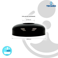 tecuro DESIGN-Hahnrosette 3/8 Zoll Ø 18 mm x Ø 52 mm x 5 mm - schwarz