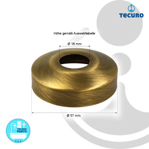 tecuro DESIGN-Hahnrosette (3/8 ) Ø 18 mm x Ø 57 mm x 40 mm - bronze