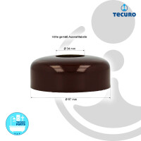tecuro DESIGN-Hahnrosette 1 Zoll Ø 34 mm x Ø 67 mm - mocca