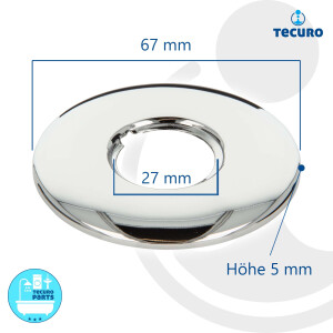 tecuro Gewinderosette 3/4 Zoll x Ø 67 mm x Höhe 5 mm, Messing verchromt