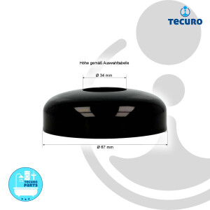 tecuro DESIGN-Hahnrosette 1 Zoll Ø 34 mm x Ø 67 mm - schwarz