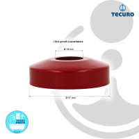 tecuro DESIGN-Hahnrosette (3/8 ) Ø 18 mm x Ø 57 mm x 5 mm - rot