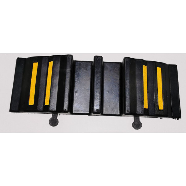 tecuro 2 Kanal Schlauchbrücke, L870 x B295 x H90 mm, für 2 Schläuche bis 3 Zoll, Vollgummi - schwarz