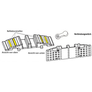 tecuro 2 Kanal Schlauchbrücke, L870 x B295 x H90 mm, für 2 Schläuche bis 3 Zoll, Vollgummi - schwarz