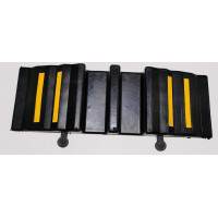 tecuro 2 Kanal Schlauchbrücke, L870 x B295 x H90 mm, für 2 Schläuche bis 3 Zoll, Vollgummi - schwarz