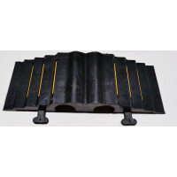 tecuro Schlauchbrücke, L850 x B300 x H140 mm, für 2 Schläuche bis 3 1/2 Zoll, Vollgummi - schwarz