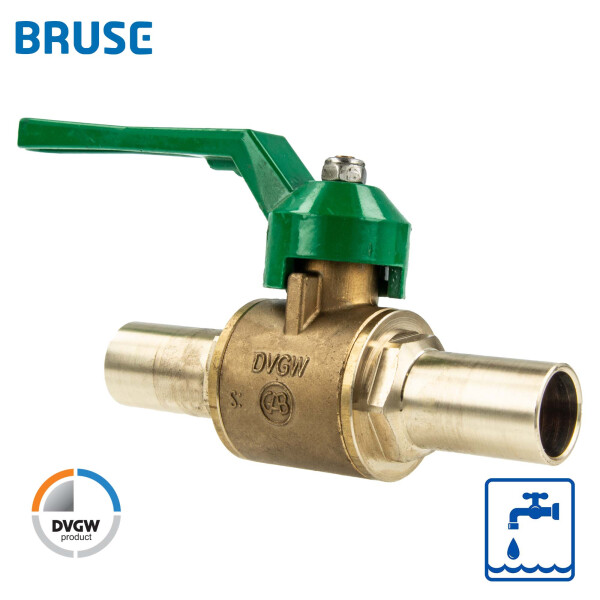 BRUSE Multisystem Trinkwasser-Kugelhahn Press/Stecksystem Ø 22 mm, mit Stahlhebel, Typ 2516