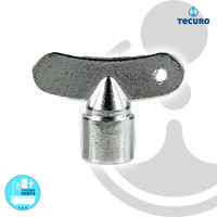 tecuro Steckschlüssel für Ventile mit Steckschlüsseloberteil, verchromt