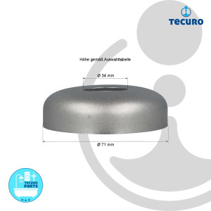 tecuro DESIGN-Hahnrosette (1 ) Ø 34 mm x Ø 71 mm x 50 mm - edelmatt