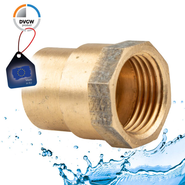 Rotguss-Lötfitting Übergangsmuffe mit IG - Typ 4270G, DVGW